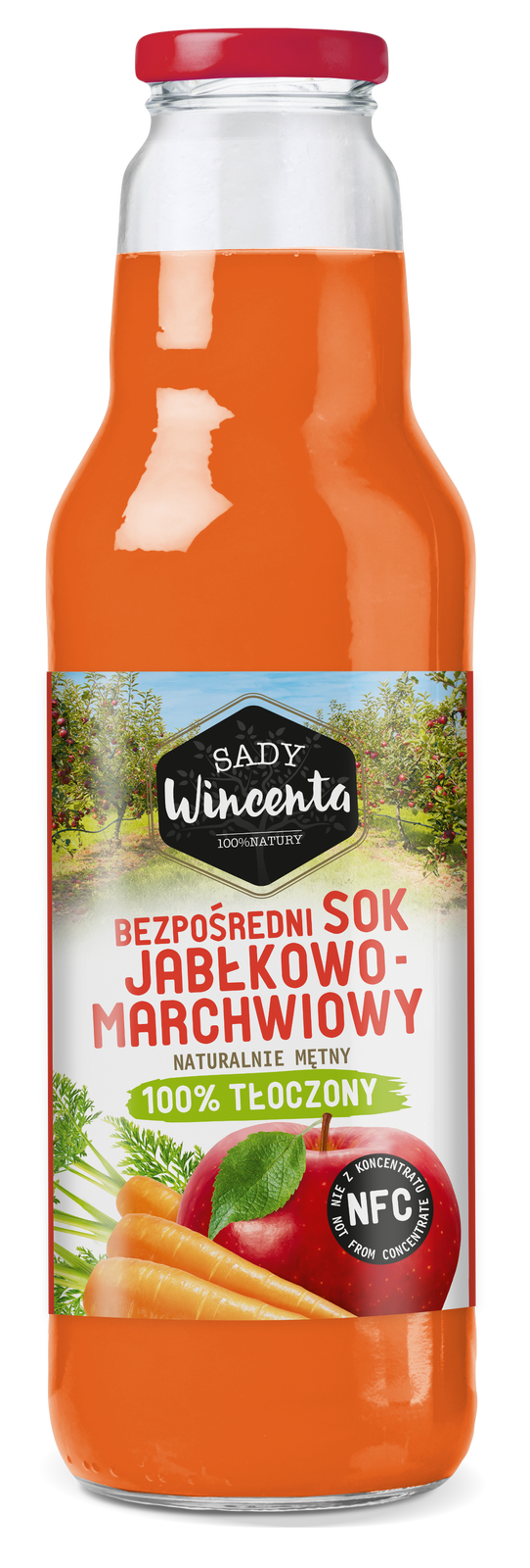 Naturalnie mętny sok jabłkowo-marchwiowy 750 ml