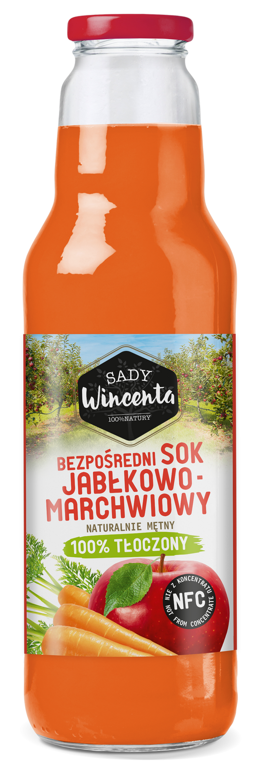 Naturalnie mętny sok jabłkowo-marchwiowy 750 ml