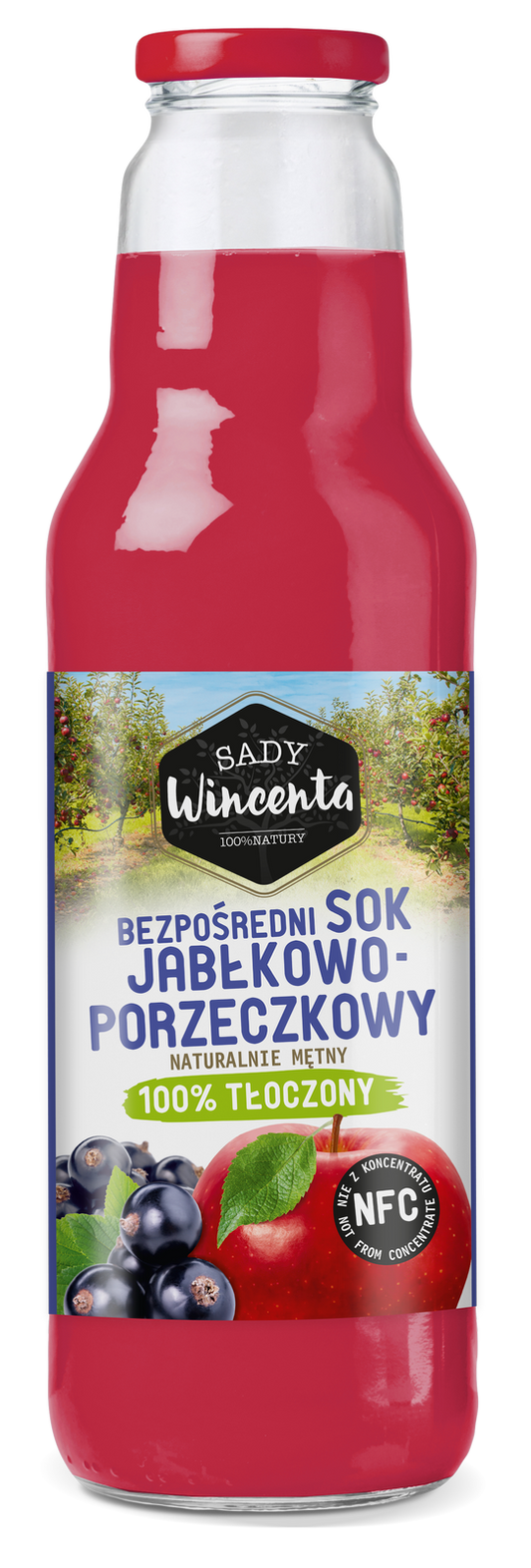 Naturalnie mętny sok jabłkowo-porzeczkowy 750 ml