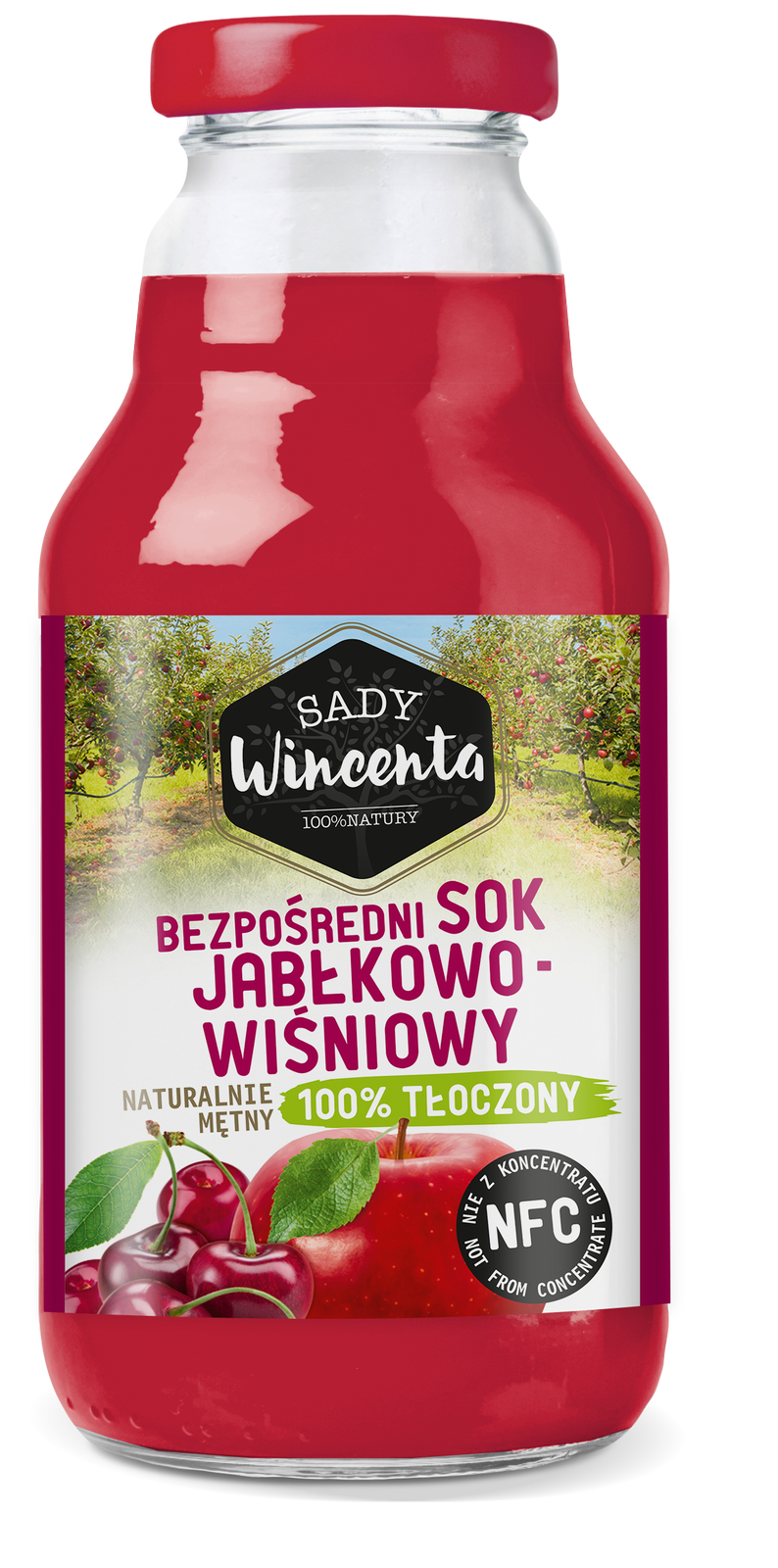 Naturalnie mętny sok jabłkowo-wiśniowy 330 ml - Sady Wincenta