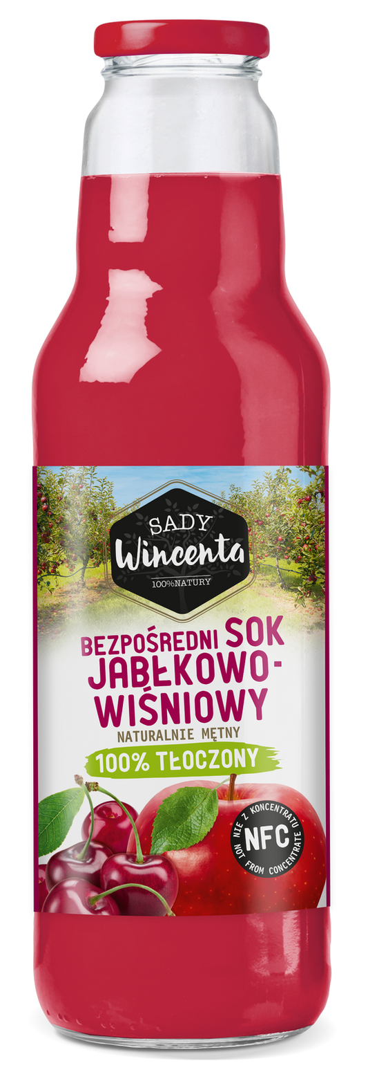 Naturalnie mętny sok jabłkowo-wiśniowy 750 ml