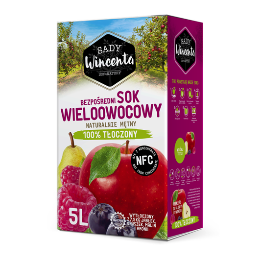 Naturalnie mętny sok wieloowocowy 5 l