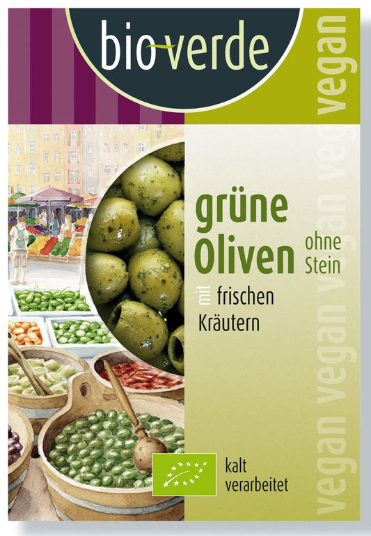 Oliwki zielone bez pestek z ziołami BIO 150 g