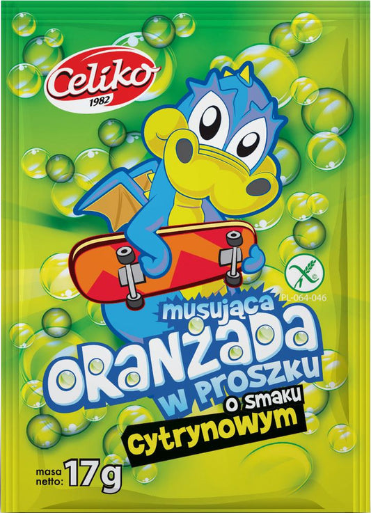 Oranżada w proszku musująca o smaku cytrynowym 17 g
