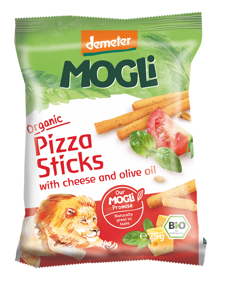 Paluszki o smaku pizzy z serem i oliwą z oliwek Demeter BIO 75 g