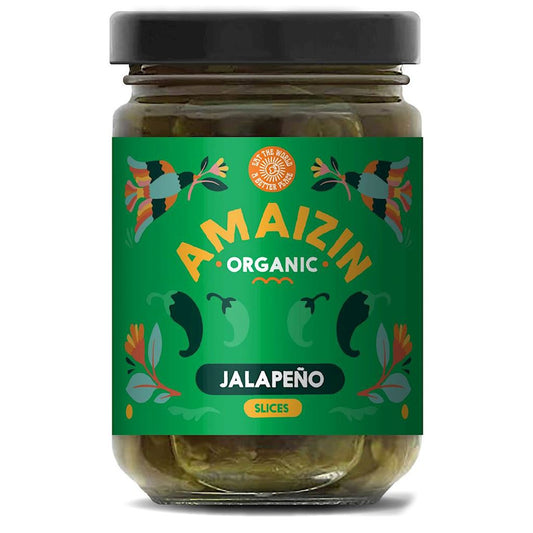 Papryka jalapeno zielona krojona w zalewie bio 170 g (60 g) - AMAIZIN