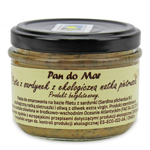 Pasta z sardynek z BIO natką pietruszki bezglutenowa 125 g (słoik) - Pan Do Mar