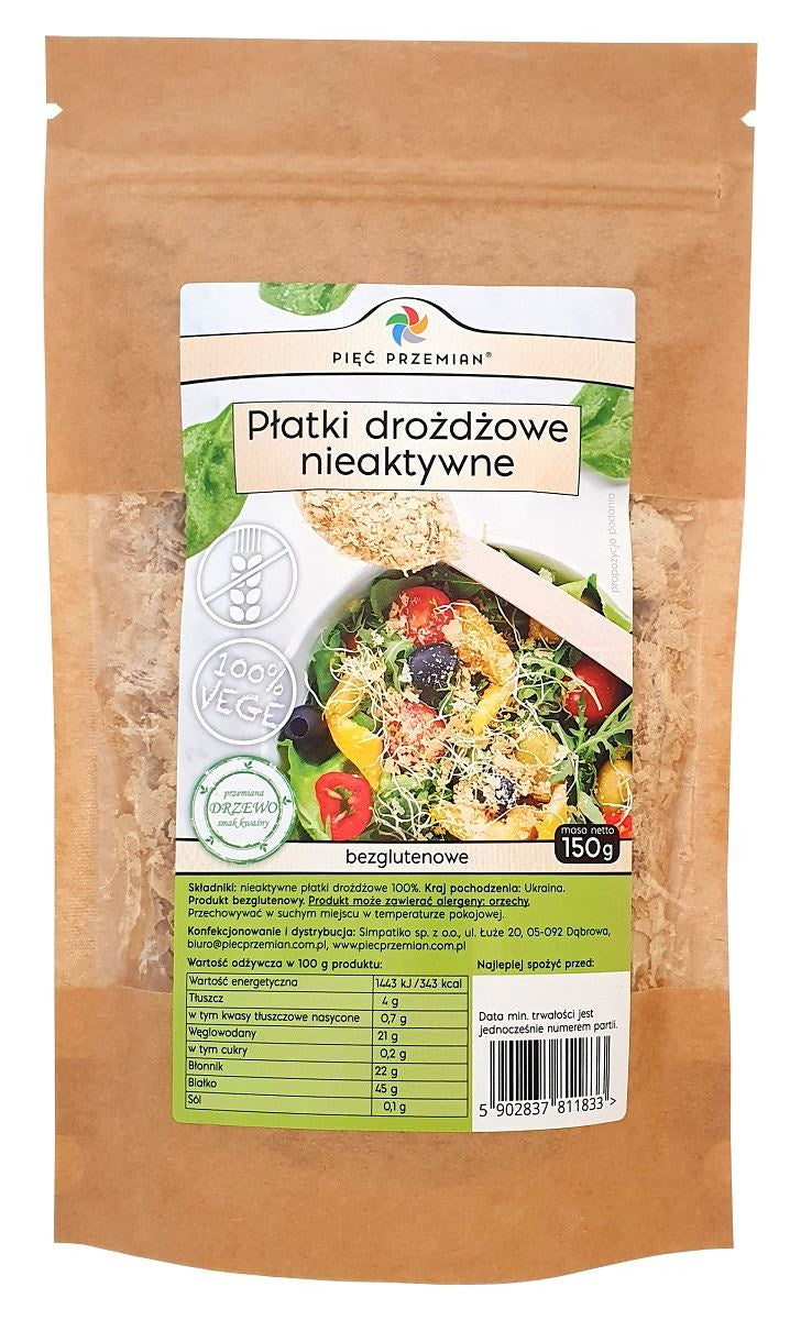 Płatki drożdżowe nieaktywne bezglutenowe Pięć Przemian 150g