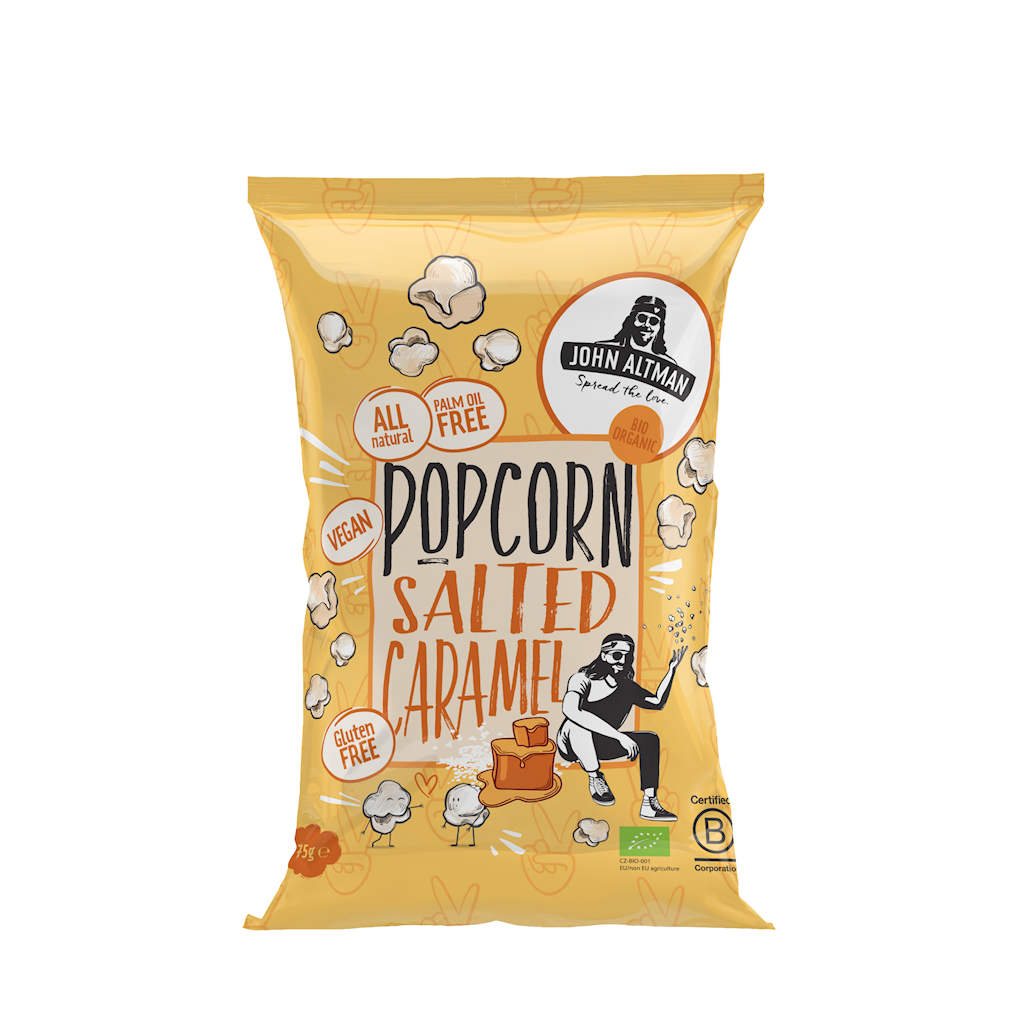 Popcorn o smaku słonego karmelu bezglutenowy bio 75 g - JOHN ALTMAN