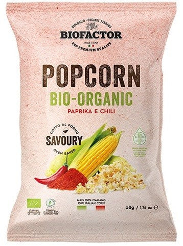 Popcorn papryka-chili bezglutenowy BIO 50 g - Biofactor