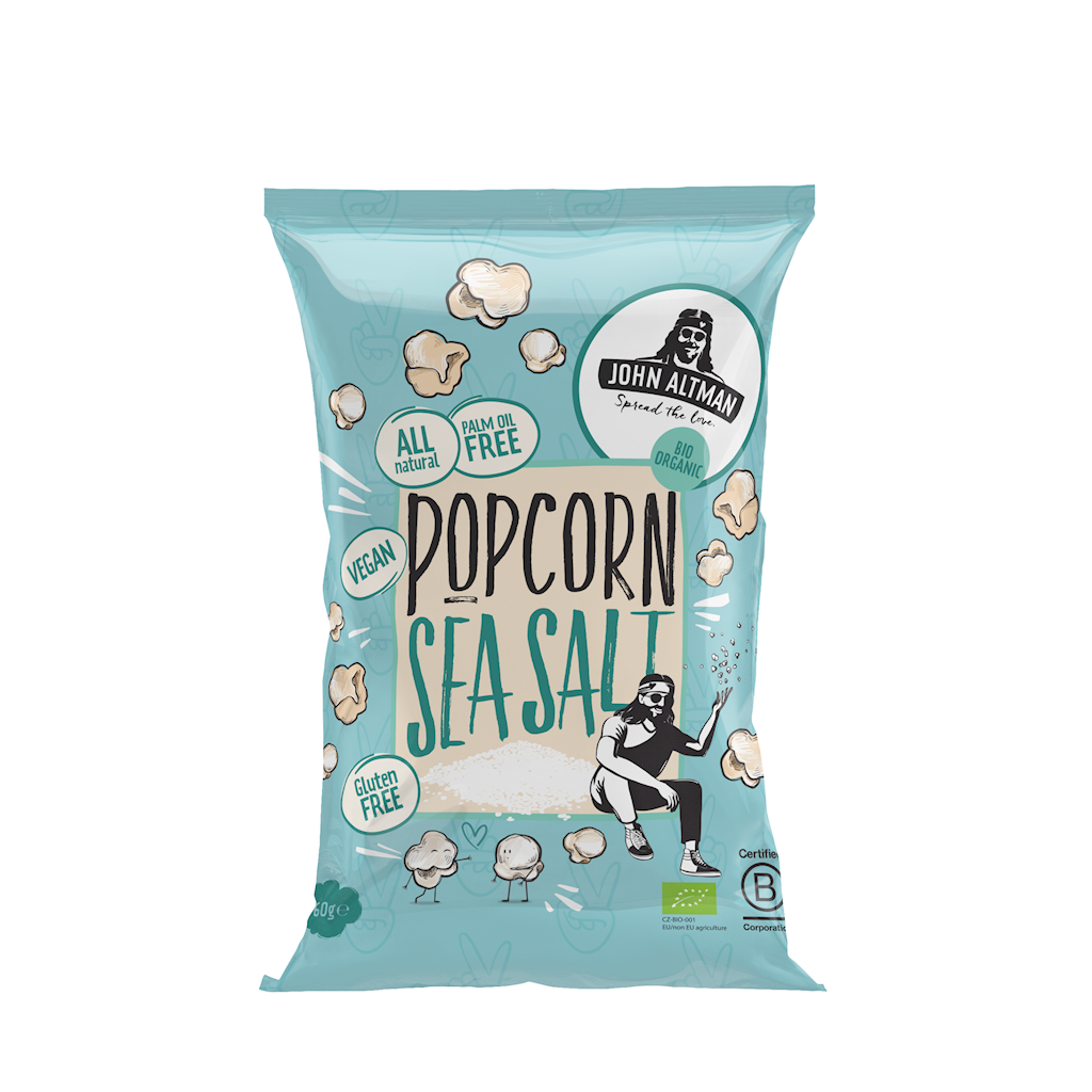 Popcorn z solą morską bezglutenowy bio 60 g - John Altman
