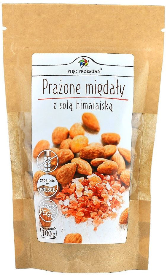 Prażone migdały z solą kłodawską 100 g - Pięć Przemian