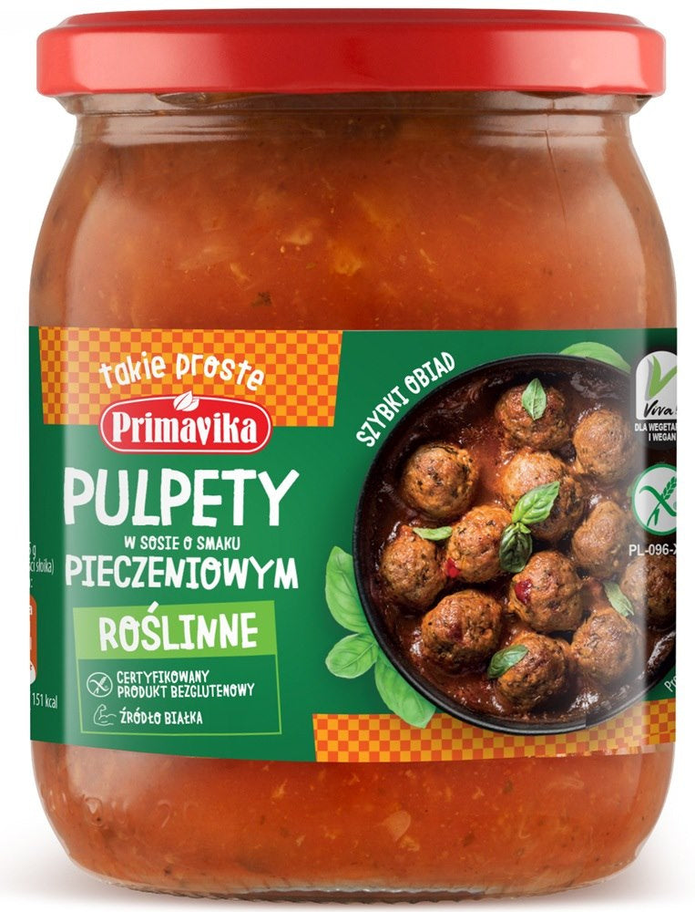 Pulpety roślinne w sosie o smaku pieczeniowym bezglutenowe 470g