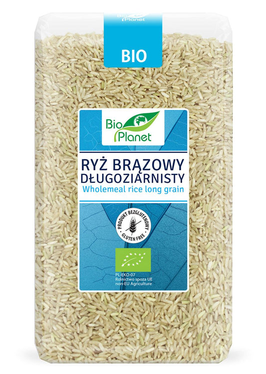 Ryż brązowy długoziarnisty bezglutenowy bio 1 kg