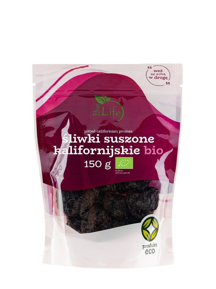 ŚLIWKI KALIFORNIJSKIE SUSZONE BEZ PESTEK BIO 150 g - BIO LIFE