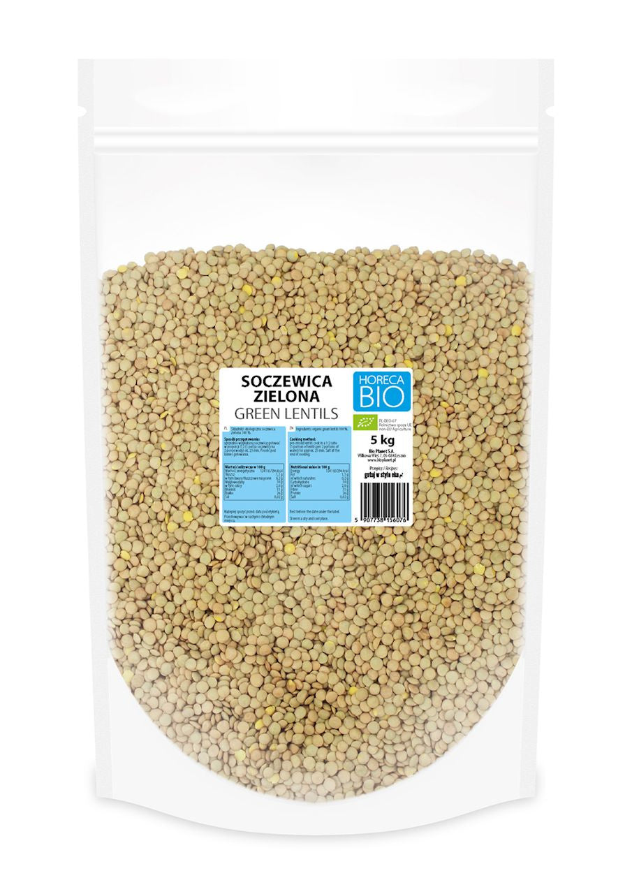 SOCZEWICA ZIELONA BIO 5 kg - HORECA (BIO PLANET)