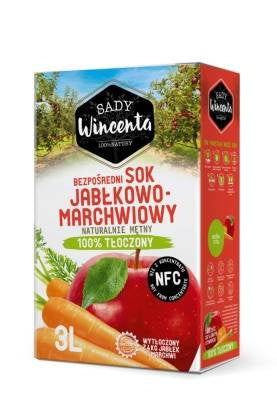 Sady wincenta sok 100% jabłkowo-marchwiowy