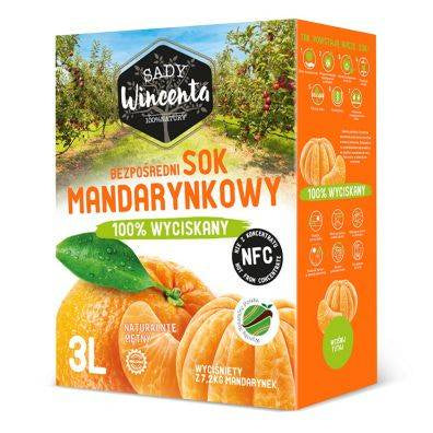 Sady wincenta sok 100% mandarynkowy 3 l