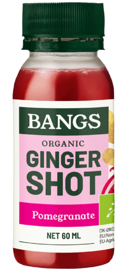 Shot imbirowy z granatem bez dodatku cukrów bio 60 ml - BANGS