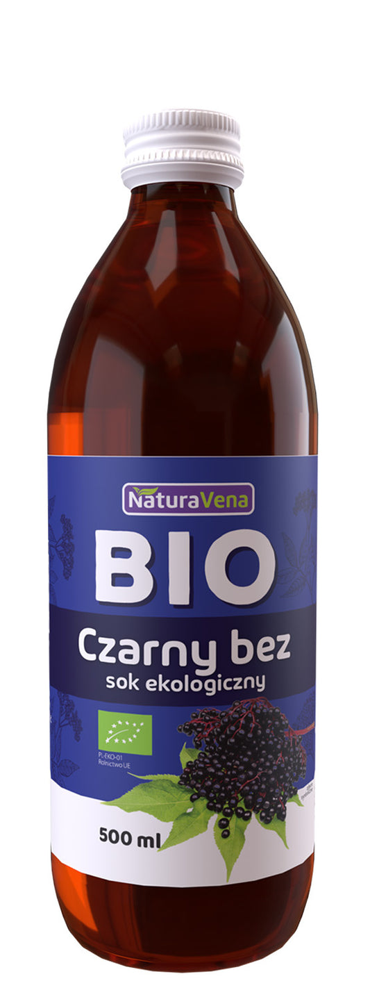 Sok z czarnego bzu 100 % bio 500 ml - Naturavena