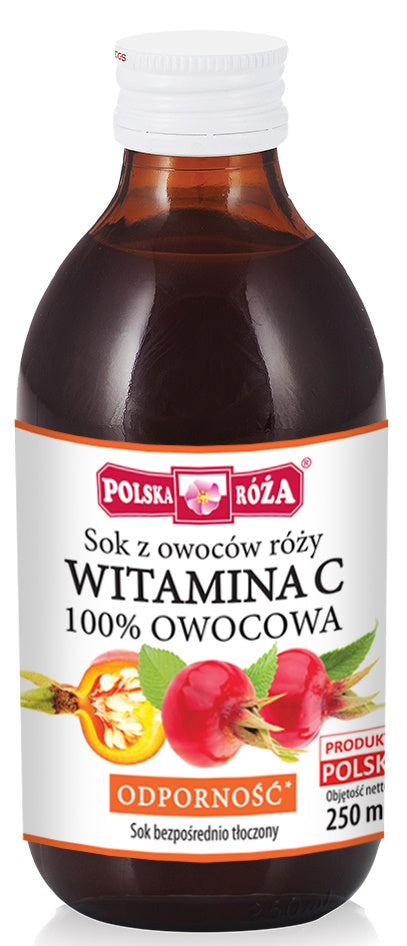 Sok z owoców dzikiej róży z witaminą c 100% 250 ml
