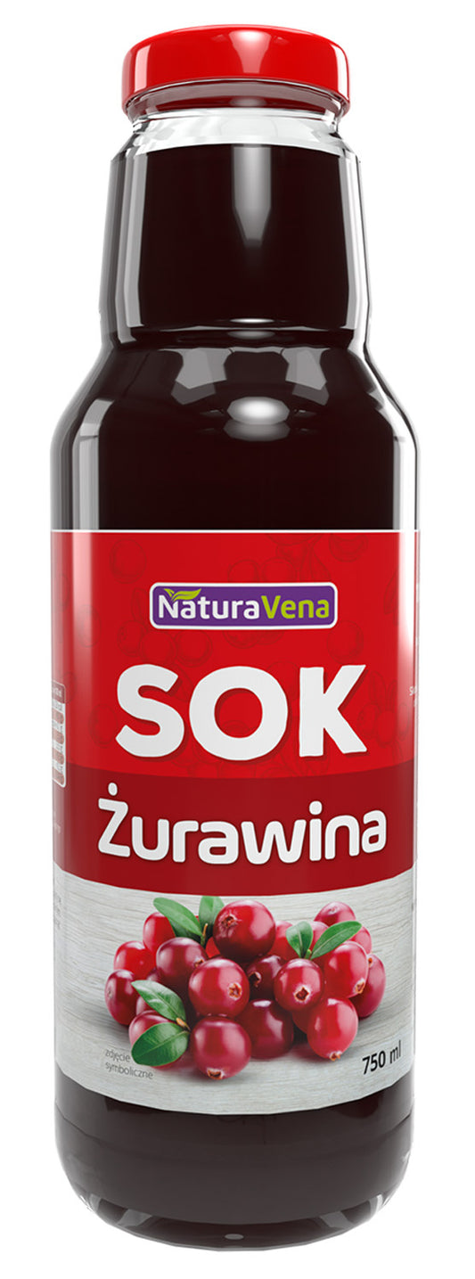 Sok z żurawiny 100 % 750 ml - Naturavena