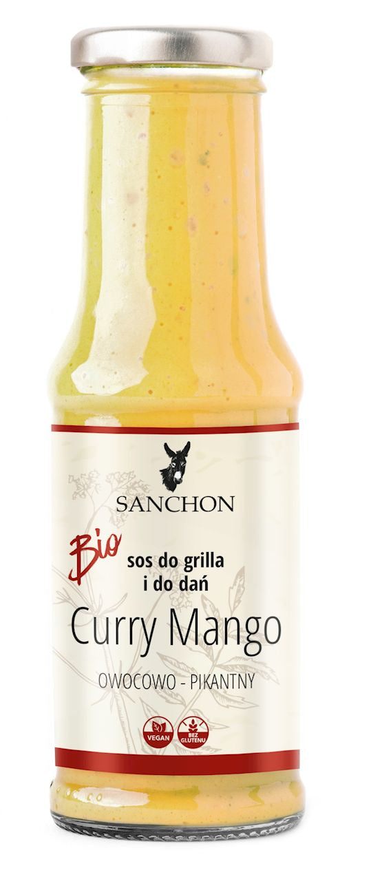 Sos curry mango wegański bezglutenowy bio 210 ml - SANCHON