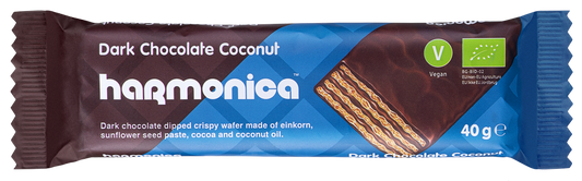 Wafelek wegański z kremem kakaowo-kokosowym w polewie czekoladowej BIO 40 g - Harmonica