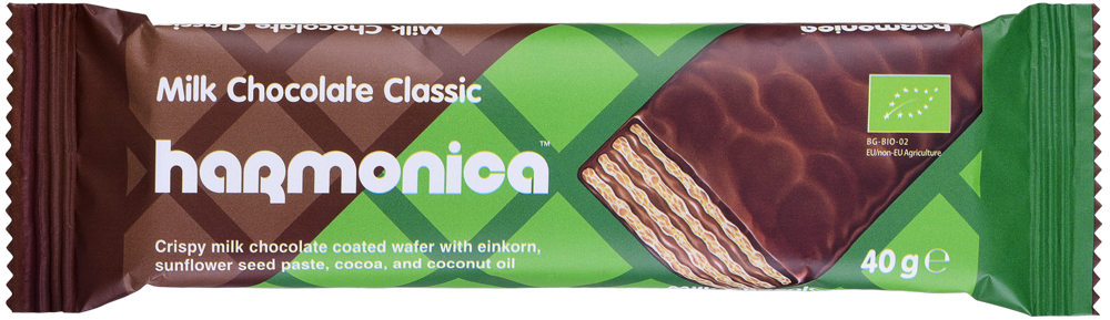 Wafelek z kremem mleczno - kakaowym w polewie z mlecznej czekolady bio 40 g