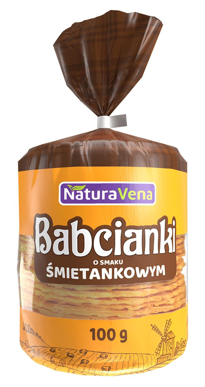 Wafelki bez tłuszczu i bez barwników śmietankowe 100 g