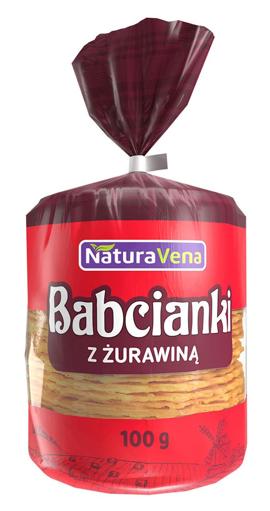 Wafelki bez tłuszczu i bez barwników z żuRAWiną 100 g