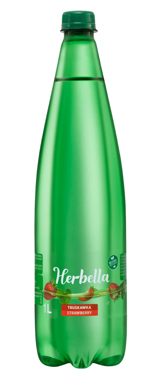 Woda gazowana o smaku truskawki bez cukru 1 l - Aqua East (Herbella)