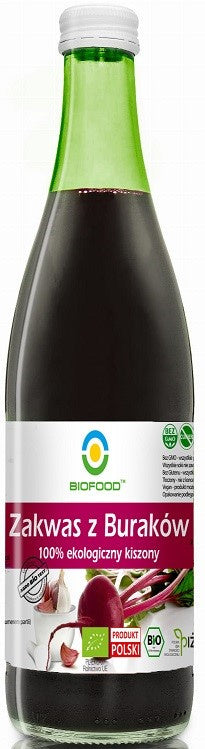 ZAKWAS Z BURAKÓW KISZONYCH BEZGLUTENOWY BIO 500 ml - BIOFOOD