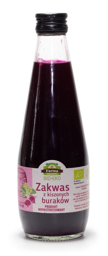 Zakwas z kiszonych buraków, bezglutenowy BIO 300 ml - Farma Świętokrzyska