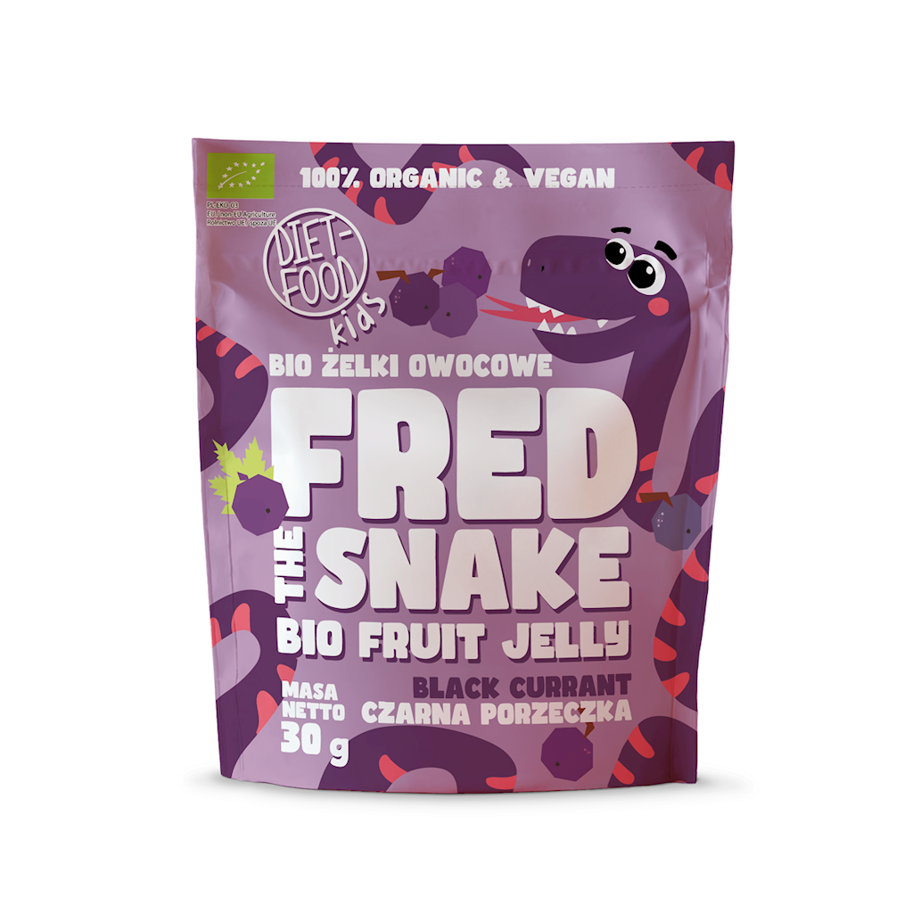 Żelki czarna porzeczka bio 30 g - Diet-Food (Fred the Snake)