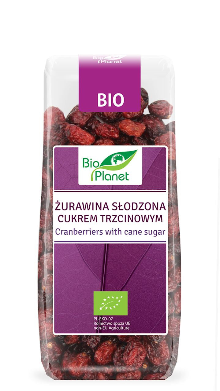 Żurawina słodzona cukrem trzcinowym bio 100 g