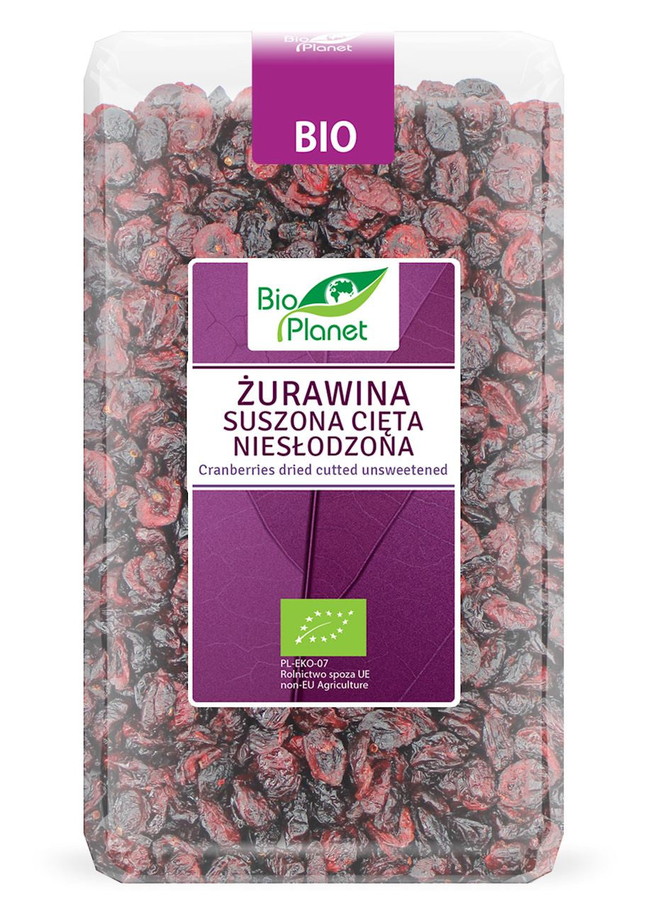 Żurawina suszona cięta niesłodzona bio 1 kg