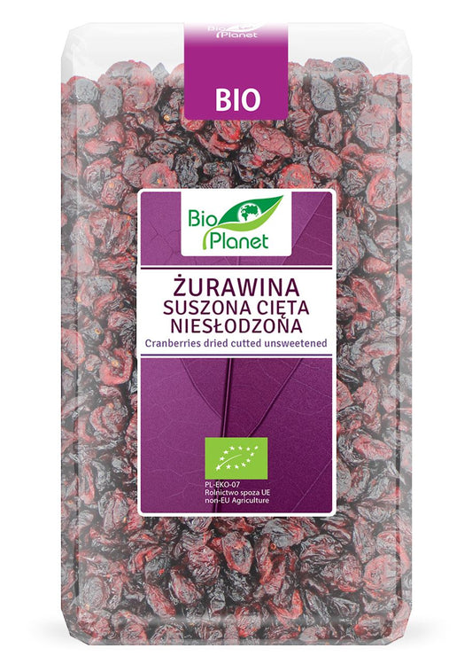 Żurawina suszona cięta niesłodzona bio 1 kg